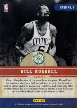 2011-12 Panini Past & Present - Changing Times #1 Bill Russell Back