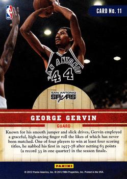 2011-12 Panini Past & Present - Changing Times #11 George Gervin Back