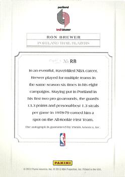 2011-12 Panini Past & Present - Elusive Ink Autographs #RB Ron Brewer Back