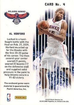 2011-12 Panini Past & Present - Gamers Jerseys #4 Al Horford Back