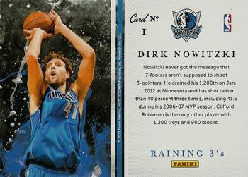 2011-12 Panini Past & Present - Raining 3's #1 Dirk Nowitzki Back