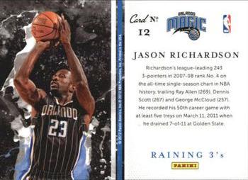 2011-12 Panini Past & Present - Raining 3's #12 Jason Richardson Back