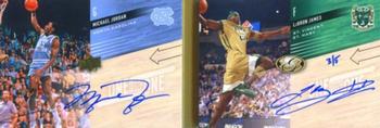 2011 Upper Deck All-Time Greats - One on One Dual Book Card Autographs #ONO-ML Michael Jordan / LeBron James Front