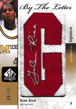 2011-12 SP Authentic - By the Letter #BL-GR Glen Rice Front