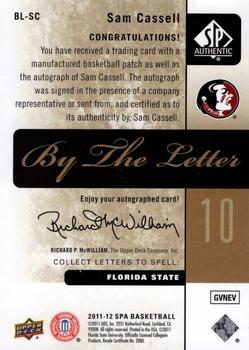 2011-12 SP Authentic - By the Letter #BL-SC Sam Cassell Back