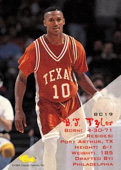1994 Classic Draft - Bonus Cards #BC19 B.J. Tyler Back