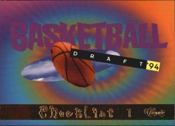 1994 Classic Draft - Gold #76 Checklist 1: 1-54 Front