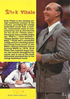 1994 Classic Draft - Gold #81 Dick Vitale Back