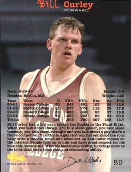 1994 Classic Draft - Gold #89 Bill Curley Back