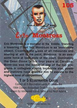 1994 Classic Draft - Printer's Proofs #105 Eric Montross Back