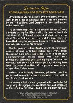 1994 Ted Williams #NNO Bird & Barkley Career Sets Offer Back