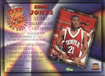 1994 Pacific Prisms #25 Eddie Jones Back