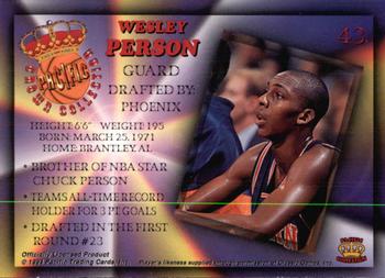 1994 Pacific Prisms #43 Wesley Person Back