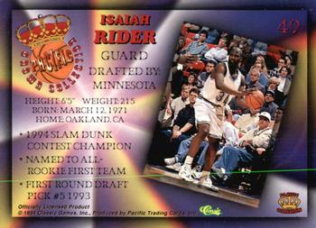 1994 Pacific Prisms #49 Isaiah Rider Back