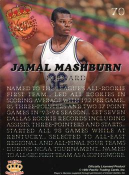 1994 Pacific Prisms #70 Jamal Mashburn Back