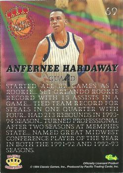 1994 Pacific Prisms #69 Anfernee Hardaway Back