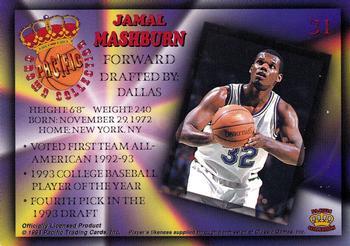1994 Pacific Prisms - Gold #31 Jamal Mashburn Back