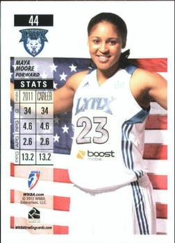 2012 Rittenhouse WNBA #44 Maya Moore Back