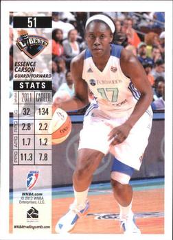 2012 Rittenhouse WNBA #51 Essence Carson Back