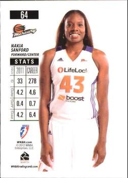 2012 Rittenhouse WNBA #64 Nakia Sanford Back