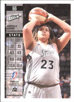 2012 Rittenhouse WNBA #66 Danielle Adams Back