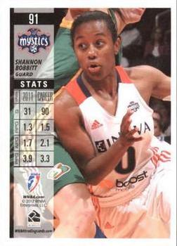 2012 Rittenhouse WNBA #91 Shannon Bobbitt Back
