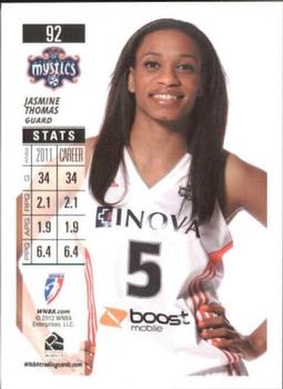 2012 Rittenhouse WNBA #92 Jasmine Thomas Back