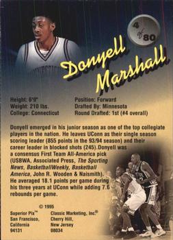 1995 Classic Superior Pix #4 Donyell Marshall Back