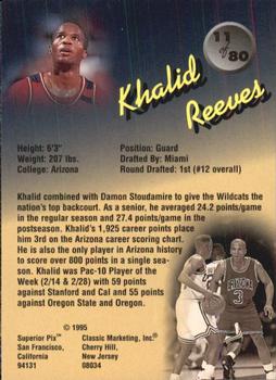 1995 Classic Superior Pix #11 Khalid Reeves Back