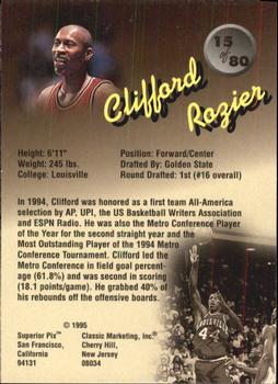 1995 Classic Superior Pix #15 Clifford Rozier Back