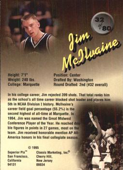 1995 Classic Superior Pix #32 Jim McIlvaine Back