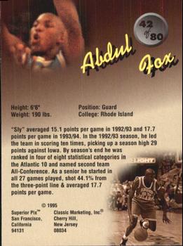 1995 Classic Superior Pix #42 Abdul Fox Back