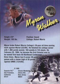 1995 Classic Superior Pix #45 Myron Walker Back