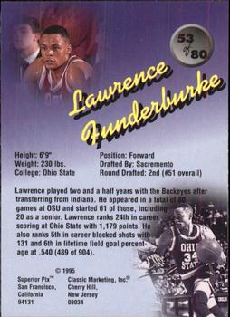 1995 Classic Superior Pix #53 Lawrence Funderburke Back