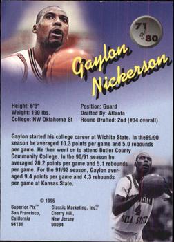 1995 Classic Superior Pix #71 Gaylon Nickerson Back