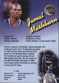 1995 Classic Superior Pix #77 Jamal Mashburn Back