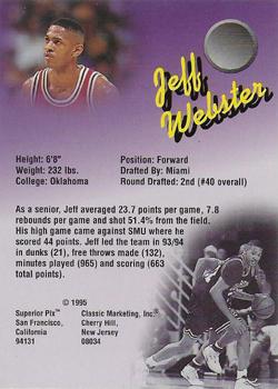 1995 Classic Superior Pix - Autographs #NNO Jeff Webster Back