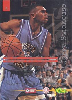 1995 Classic Visions #3 Jerry Stackhouse Back