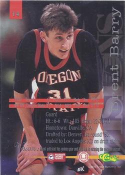 1995 Classic Visions #14 Brent Barry Back