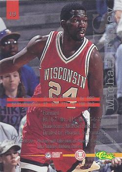 1995 Classic Visions #19 Michael Finley Back