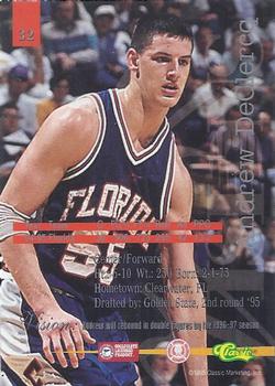 1995 Classic Visions #32 Andrew DeClercq Back