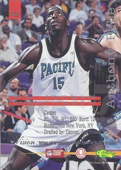 1995 Classic Visions #42 Anthony Pelle Back