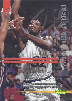 1995 Classic Visions #54 Shaquille O'Neal Back