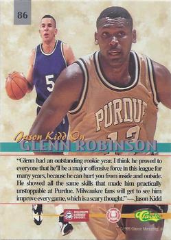 1995 Classic Visions #86 Glenn Robinson Back