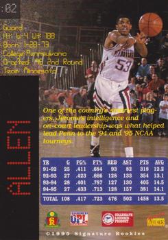 1995 Signature Rookies Prime #02 Jerome Allen Back