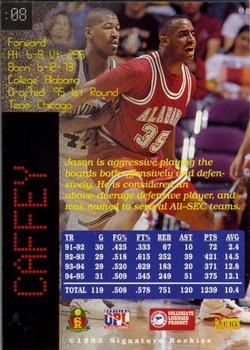 1995 Signature Rookies Prime #08 Jason Caffey Back