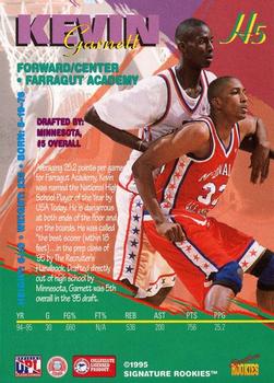 1995 Signature Rookies Prime - Hoopla #H5 Kevin Garnett Back