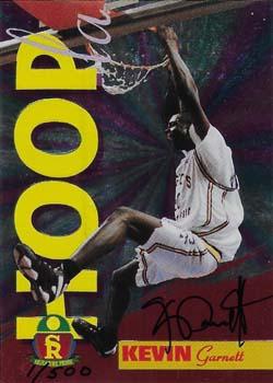 1995 Signature Rookies Prime - Hoopla Signatures #H5 Kevin Garnett Front