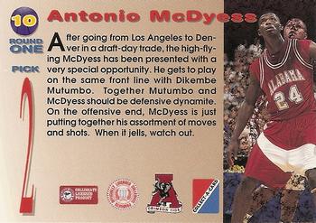 1995 Collect-A-Card #10 Antonio McDyess Back