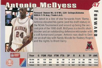 1995 Collect-A-Card #47 Antonio McDyess Back